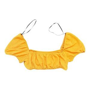 H&M Divided Orange Off-Shoulder Crop Top Size Small Like New Trendy 🌸